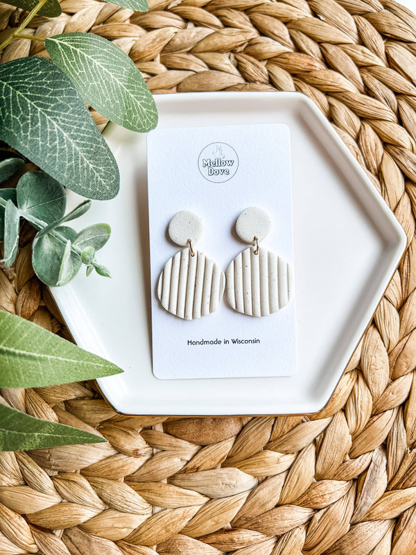 Ribbed Clay Earrings