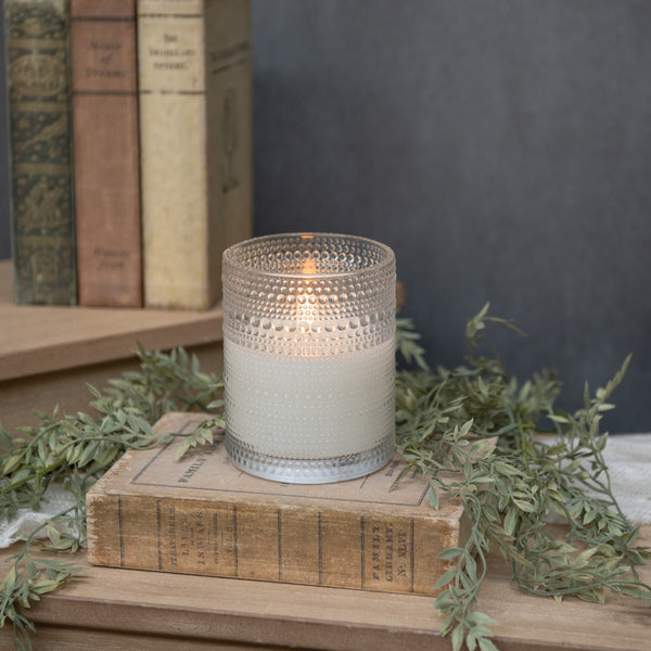 Flameless Dotted Glass Candle