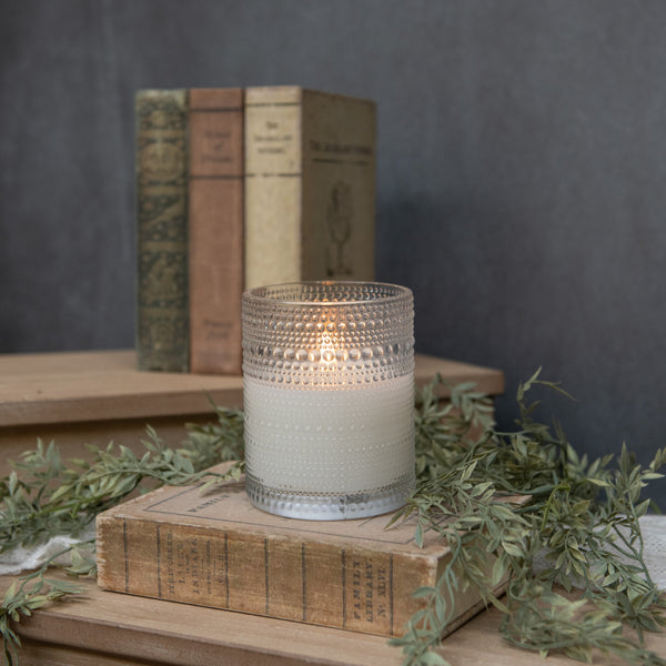 Flameless Dotted Glass Candle