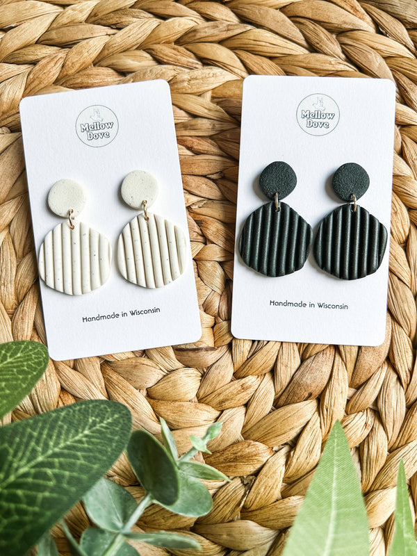 Ribbed Clay Earrings
