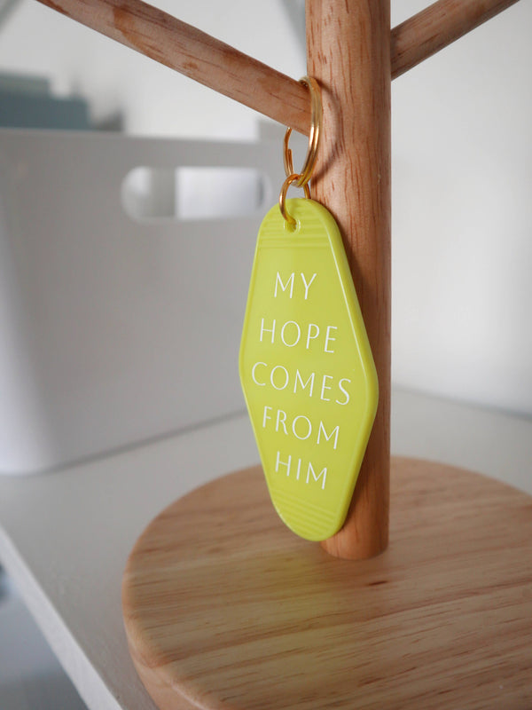 My Hope Comes From Him Keychain