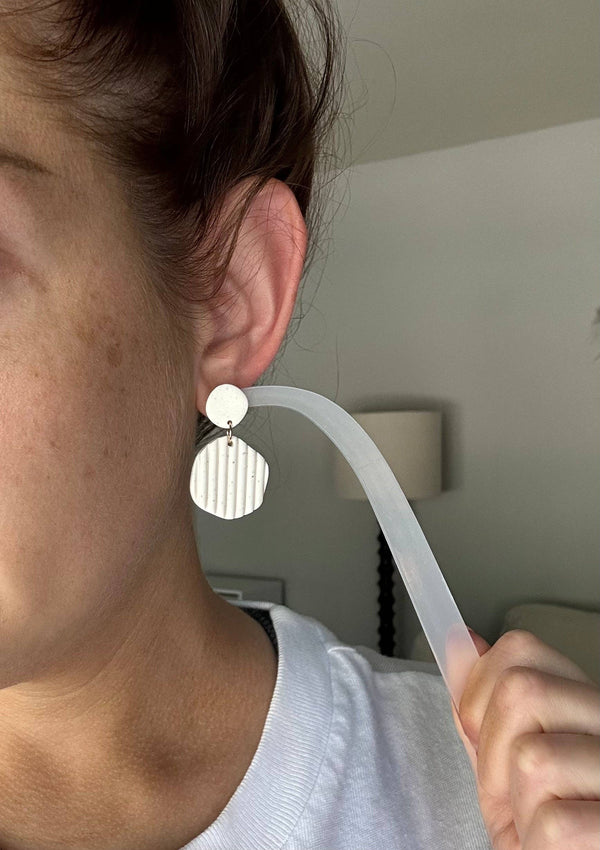 Ribbed Clay Earrings