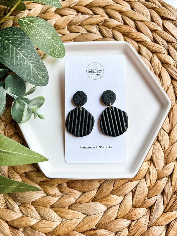 Ribbed Clay Earrings