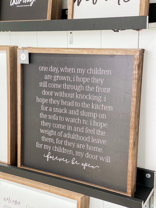 One Day When My Children Are Grown
