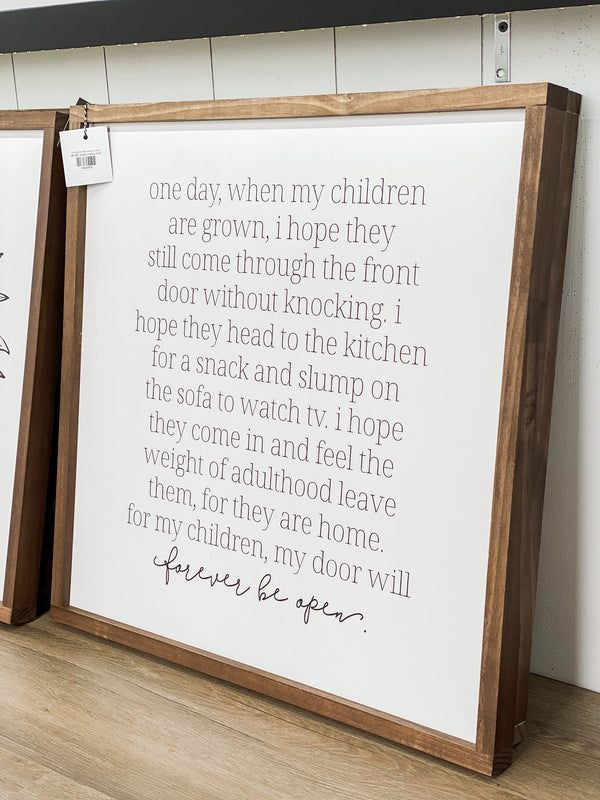 One Day When My Children Are Grown