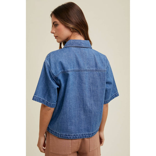 Leah Denim Button-Up