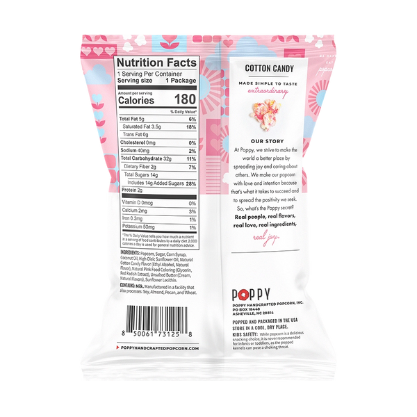 Cotton Candy Snack Bag Popcorn