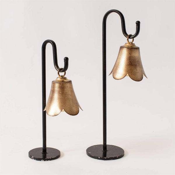 Gold Scalloped Bell On Stand