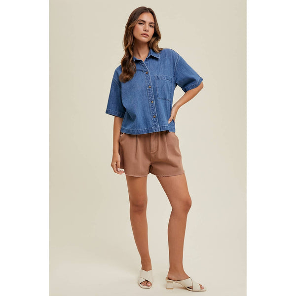 Leah Denim Button-Up