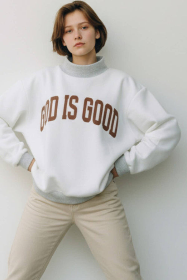 Jesus Mock Neck Reversible Sweatshirt