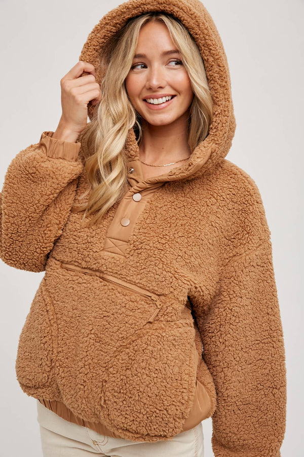 Downtown pullover sherpa hoodie best sale