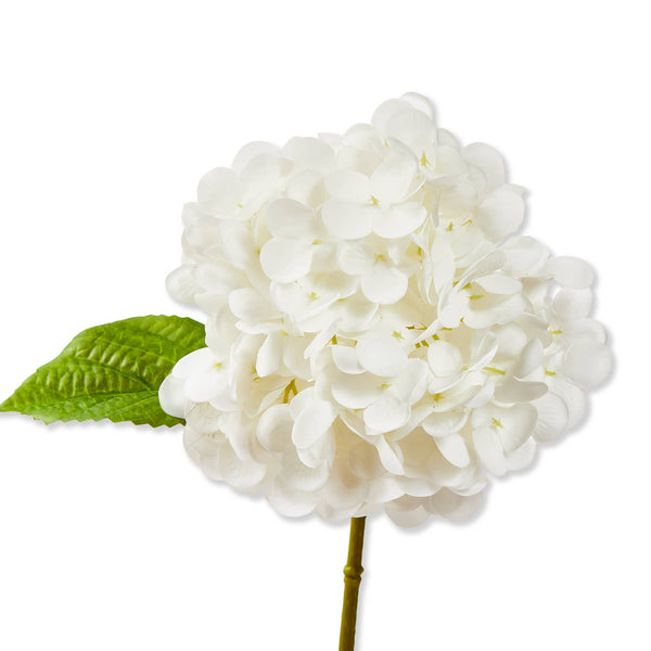 Faux Hydrangea Stem, White