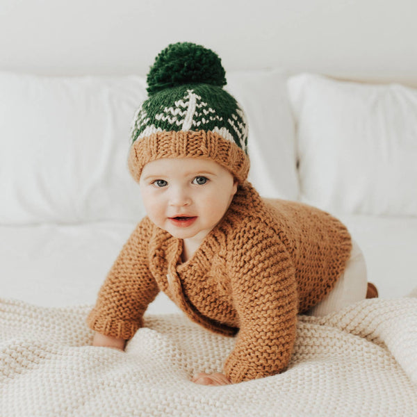Forest Knit Beanie Hat: Forest Green