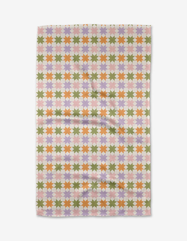 Spring Quilt Geometry Tea Towel