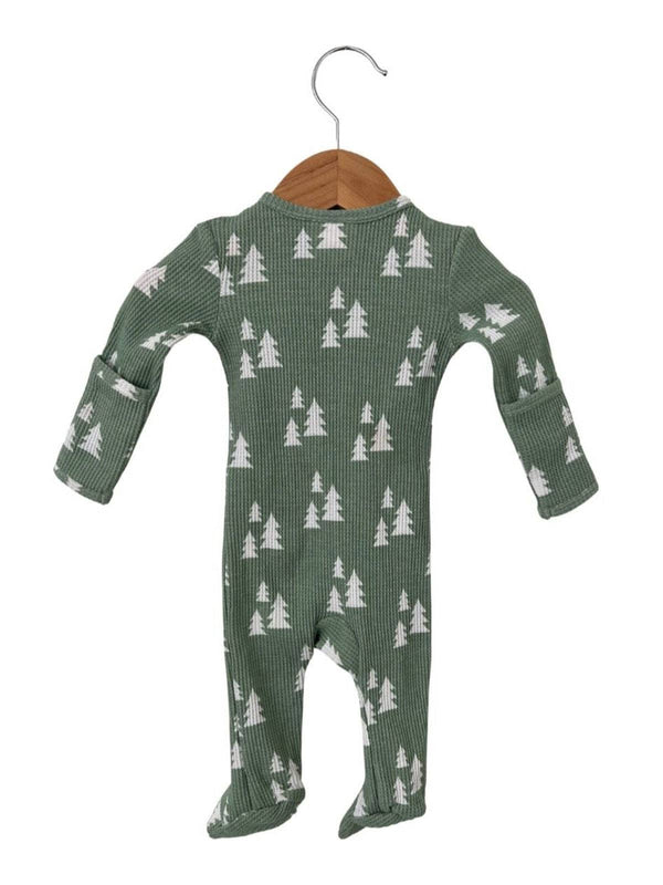 Evergreen Trees Waffle Footie