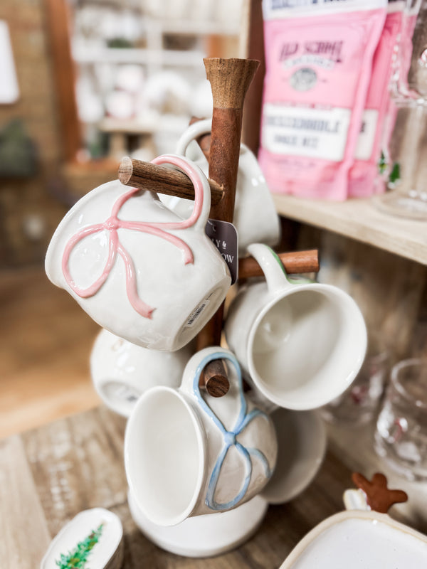 Bow Stoneware Mug, Four Colors