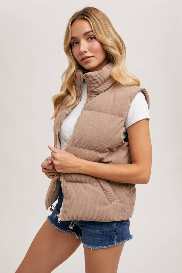 Nola Corduroy Puffer Vest