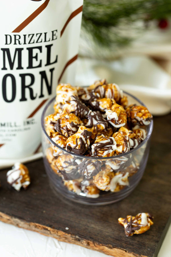 Chocolate Drizzle Caramel Popcorn