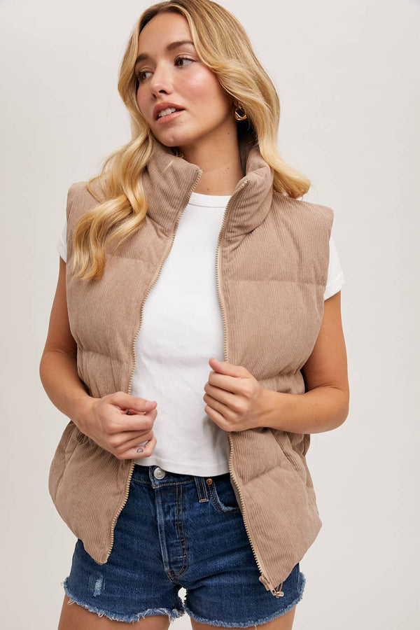 Nola Corduroy Puffer Vest