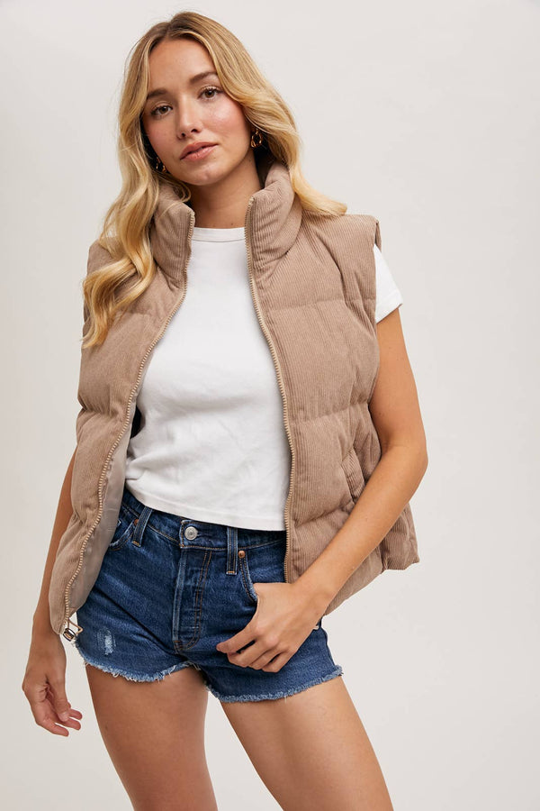 Nola Corduroy Puffer Vest