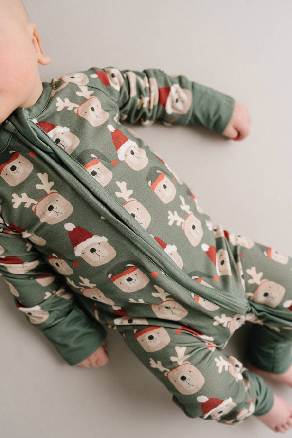 Green Christmas Bears Bamboo Sleeper