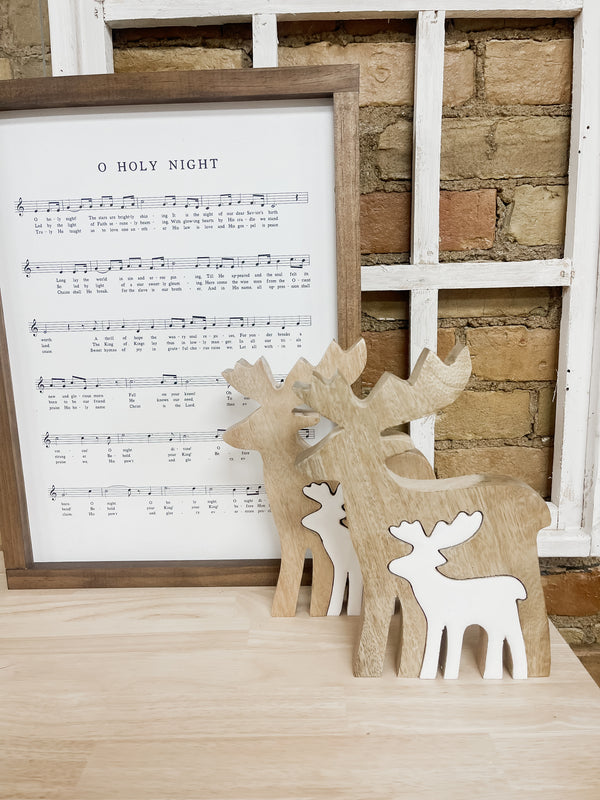 Wood and Enamel Reindeer Cutout