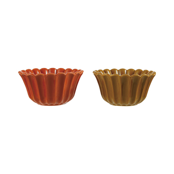 Autumn Pleated Scalloped Bowl