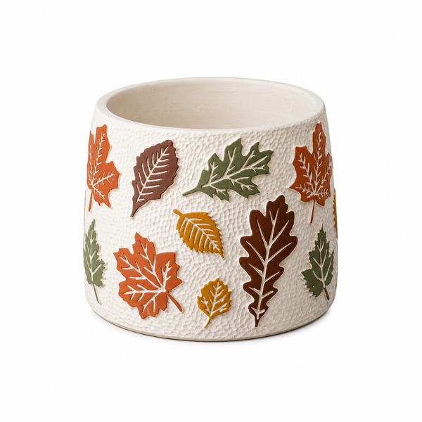 Fall Leaf Cement Planter