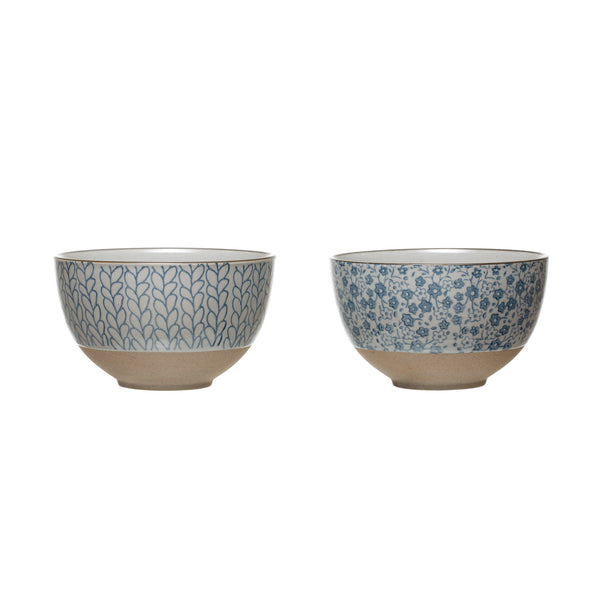 Blue and White Stoneware Bowl