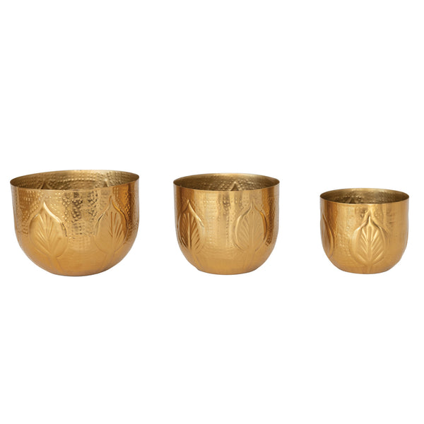 Debossed Antique Gold Planters