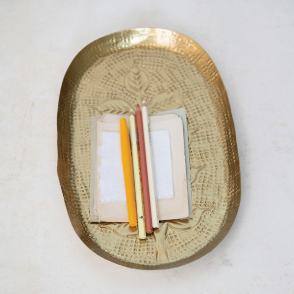 Debossed Antique Gold Tray