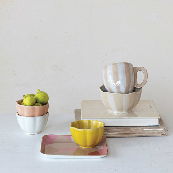 Floral Stoneware Bowl