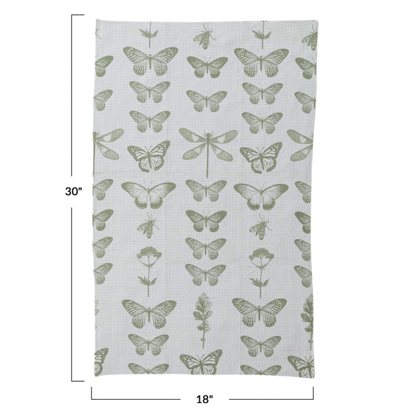 Insects & Flowers Microfiber Tea Towel