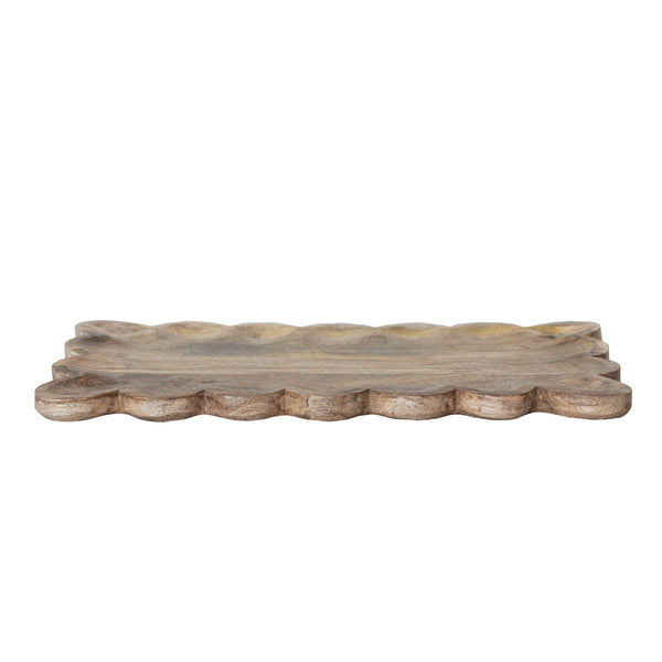 Scalloped Wood Tray