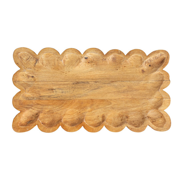 Scalloped Wood Tray