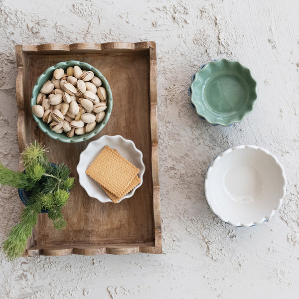 Mango Wood Scalloped Tray