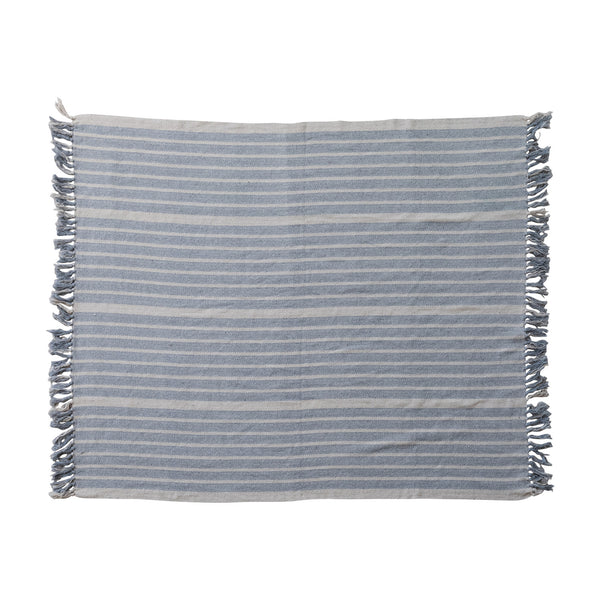 Blue Stripe Woven Throw