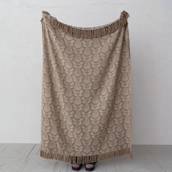 Woven Floral Throw