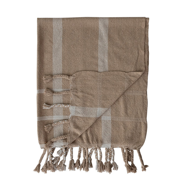 Beige & Natural Woven Throw
