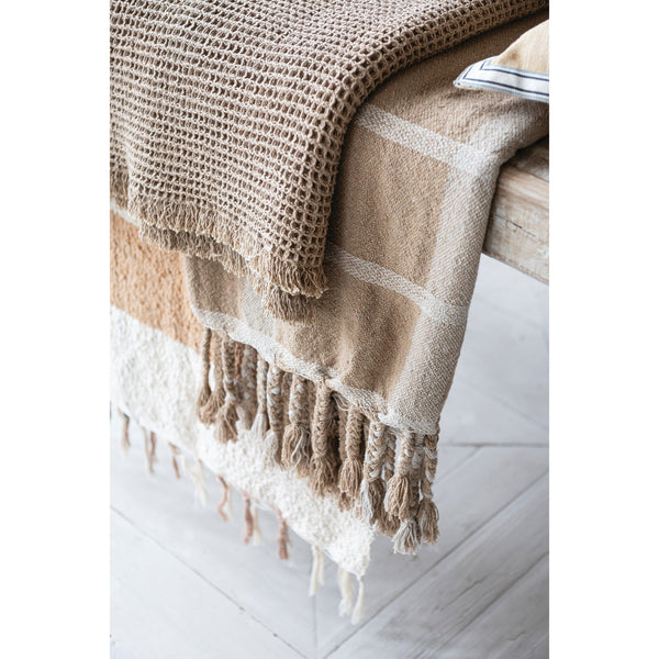 Beige & Natural Woven Throw