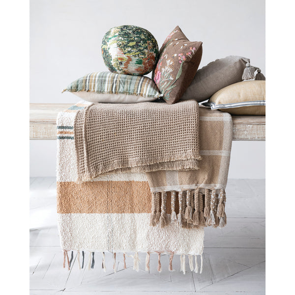Beige & Natural Woven Throw