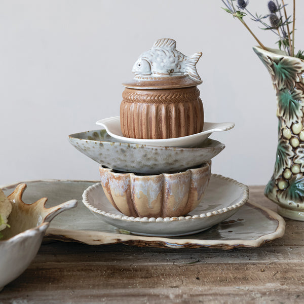 Scalloped Stoneware Bowl