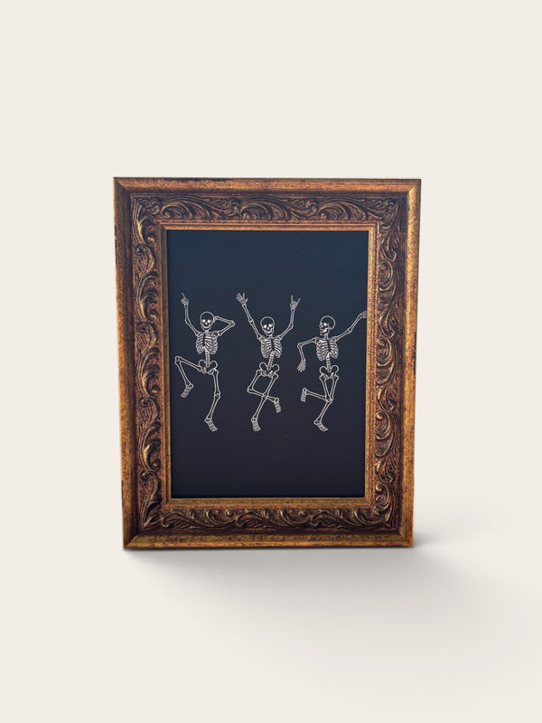 Dancing Skeletons | Fall 2026 Antique Gold Wall Art
