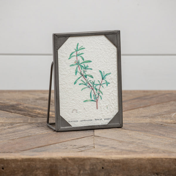 Printed Flower Silver Frame