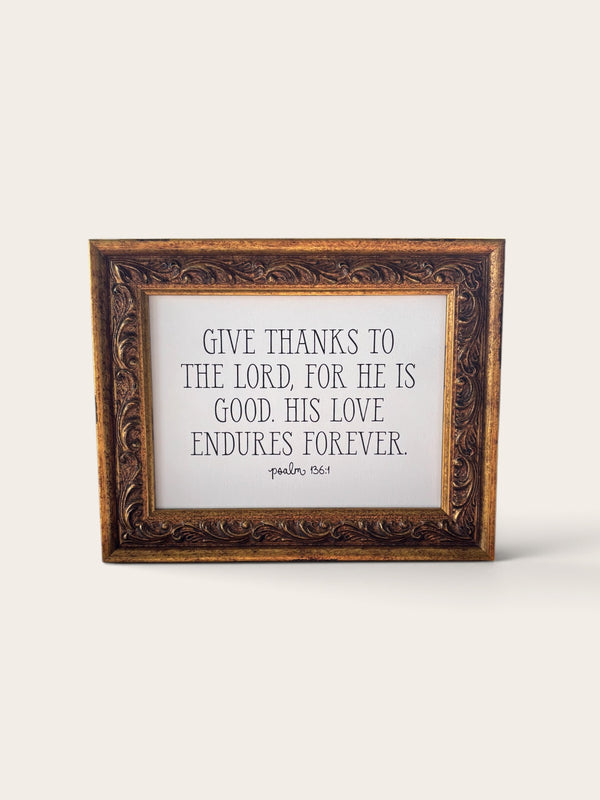 Give Thanks to the Lord | Antique Gold Frame