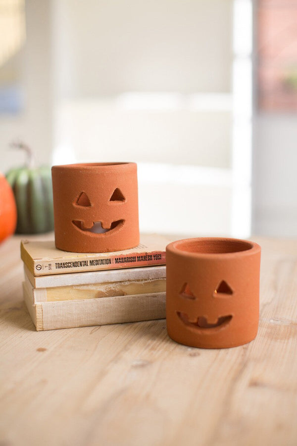 Orange Terracotta Jack-O-Lantern