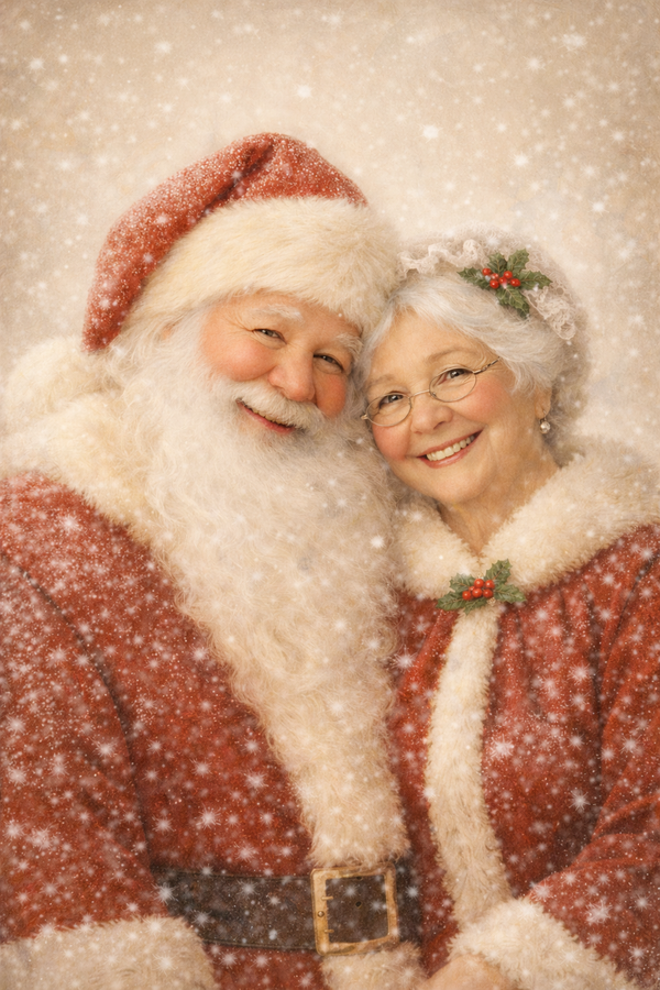 Snowy Santa & Mrs. Claus