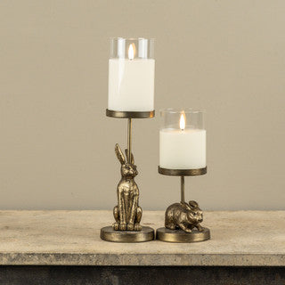 Gold Sitting Bunny Candle Holder