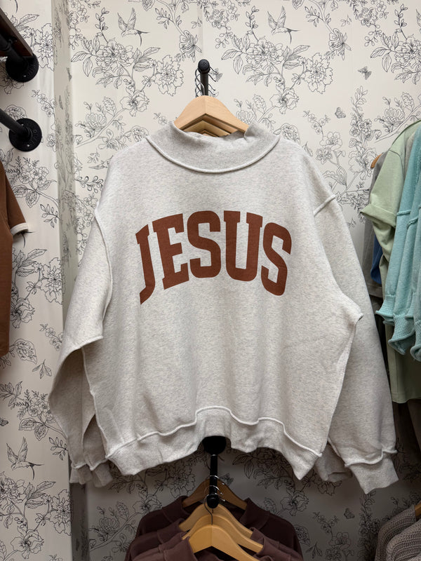 Jesus Mock Neck Reversible Sweatshirt
