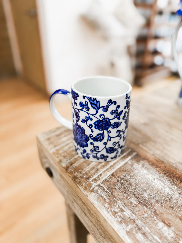 Blue Floral Mug